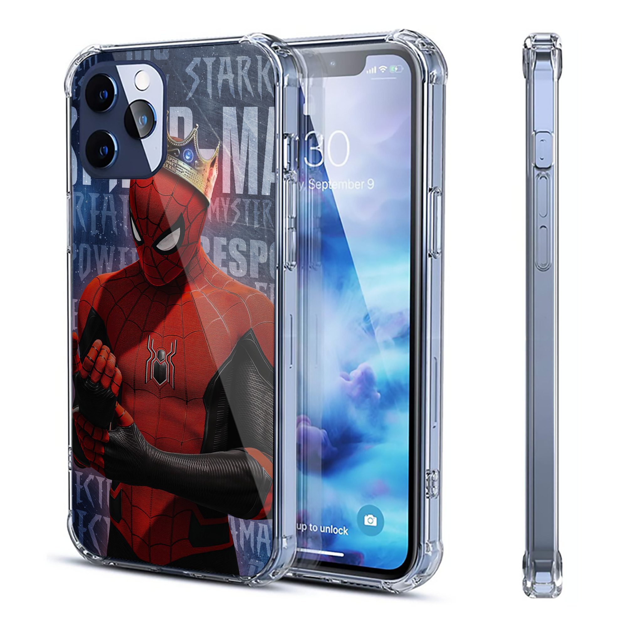 （画像用） Spider Man スパイダーマン 【iPhone 12シリーズ対応】透明スマホケース（クリアソフトケース）
